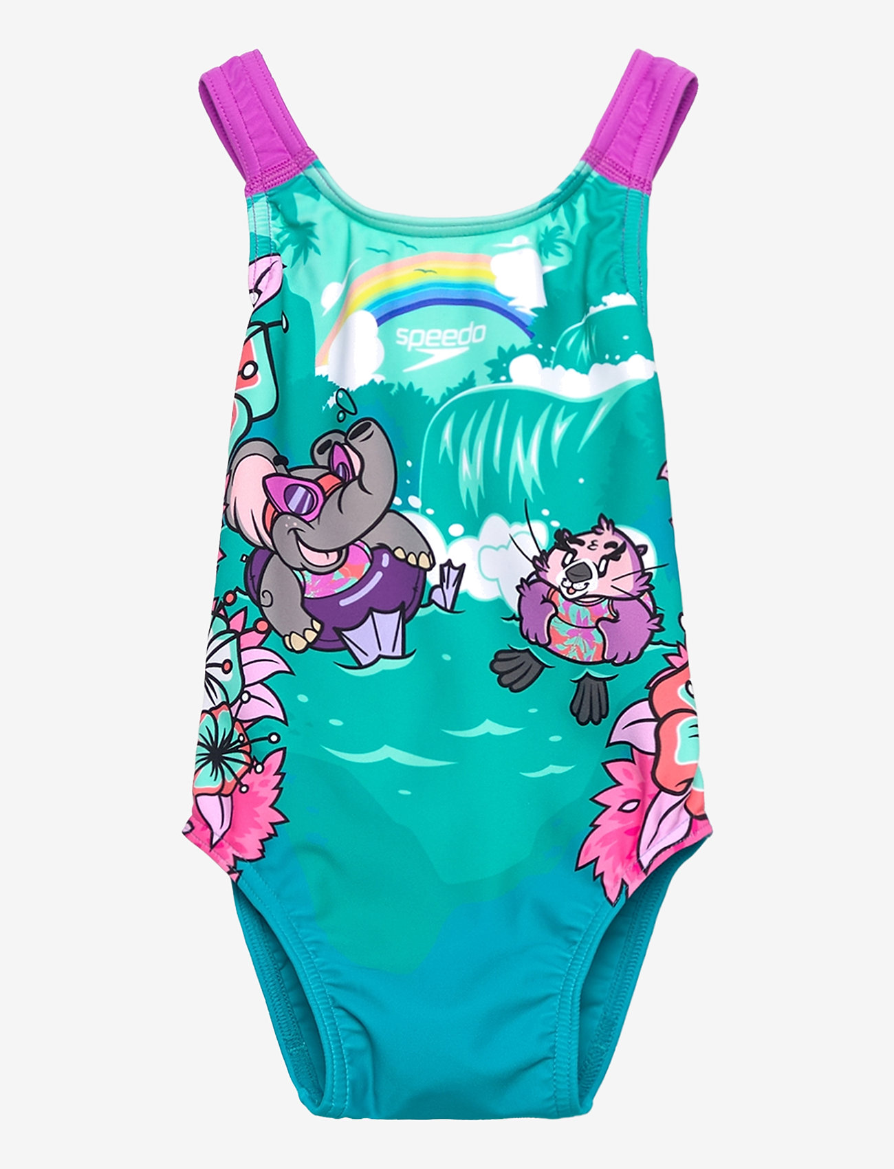 Speedo - Girls Learn to Swim Printed Crossback - badeanzüge - blue - 0