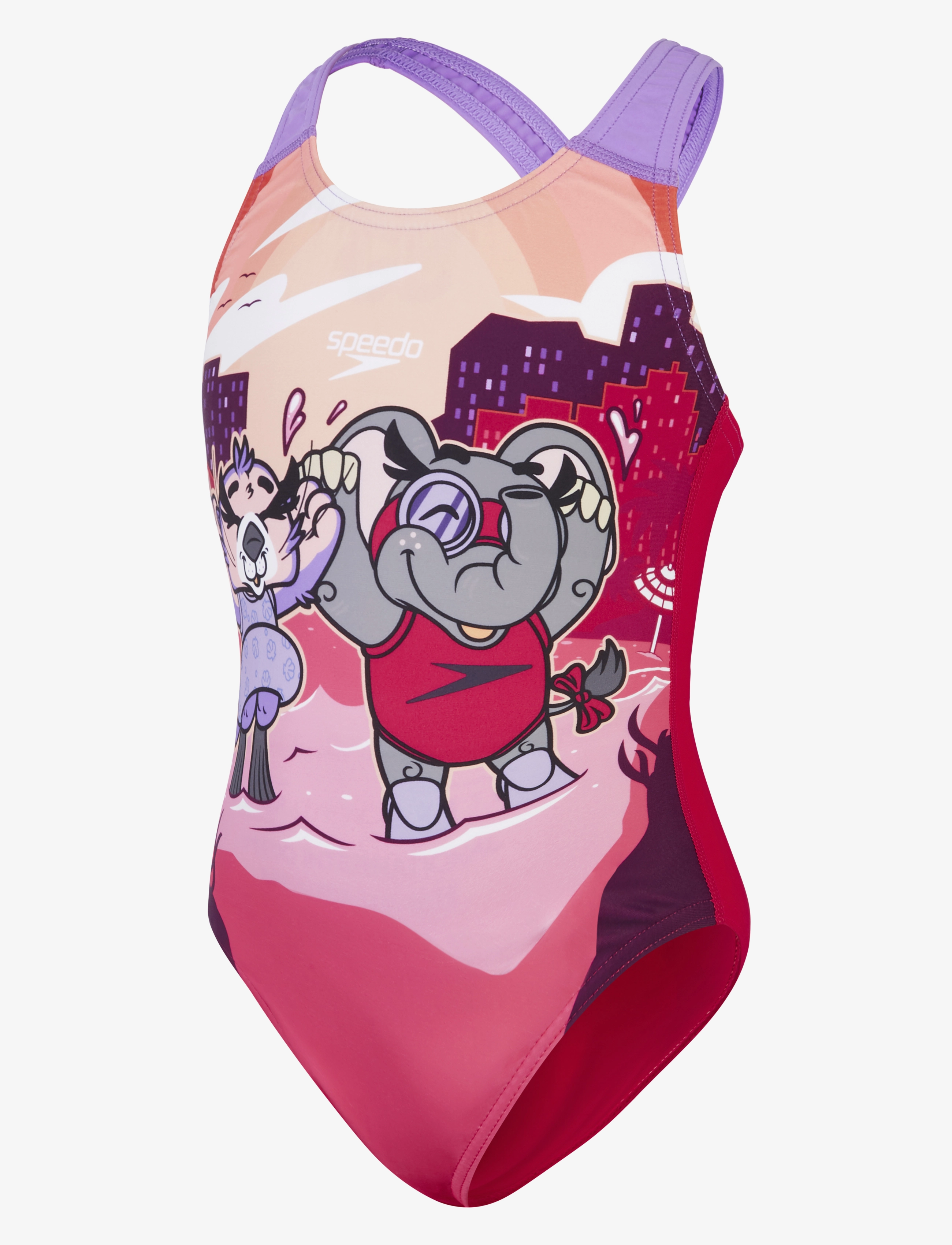 SPEEDO Mädchen Learn To Swim Printed Crossback Pink - 80-84 - Kinder