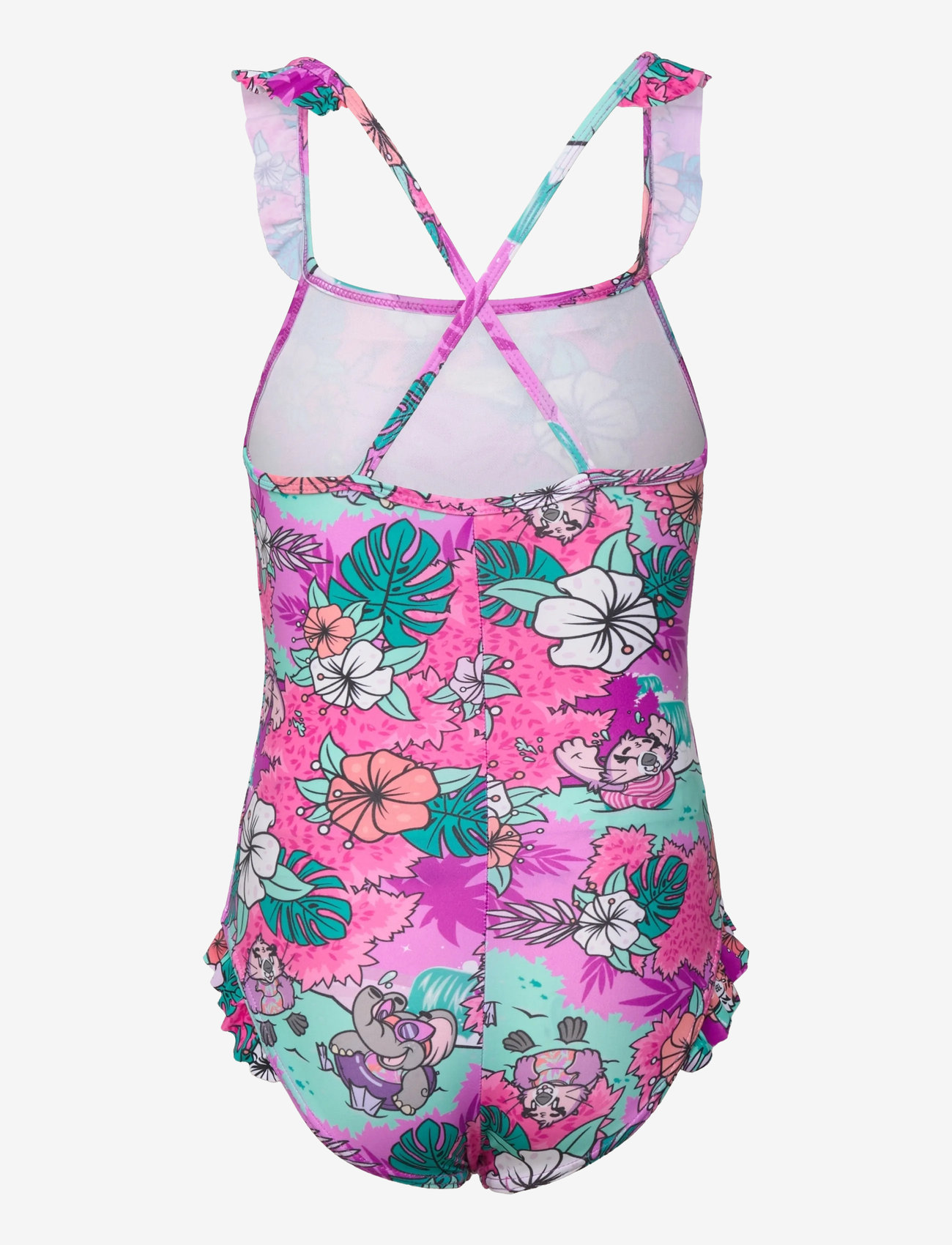 Speedo - Girls Learn to Swim Printed Frill Thinstrap - badedragter - purple - 1