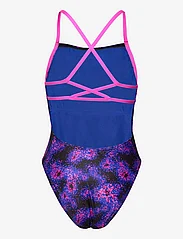 Speedo - Womens Allover Digital Lattice Back - maudymosi kostiumėliai - blue/pink - 1