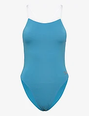 Speedo - Womens Solid Vback - swimsuits - blue/white - 0