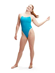 Speedo - Womens Solid Vback - swimsuits - blue/white - 3
