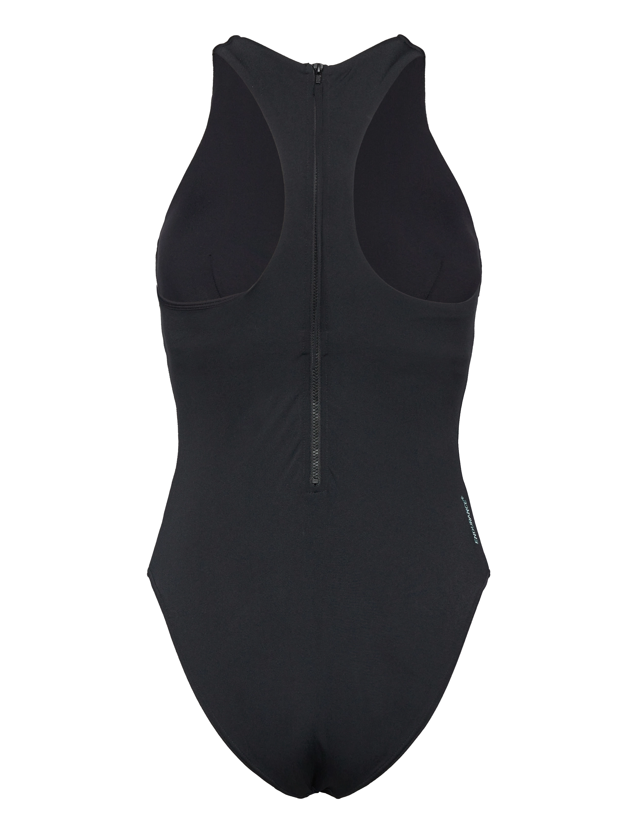 Speedo - Womens Racer Zip Swimsuit with Built in Swim Bra - black - 2