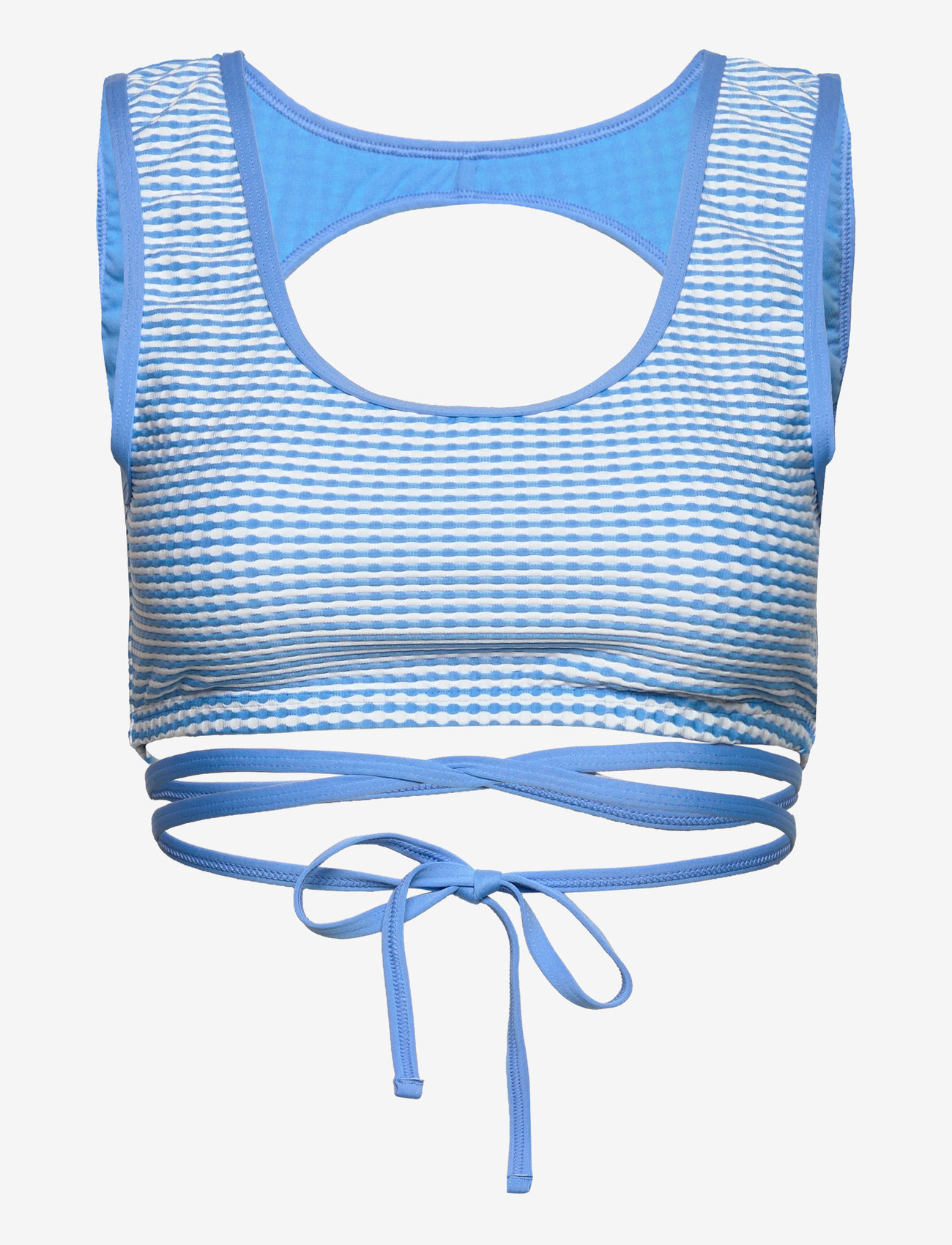 Speedo - GINGHAM WRAP CROP TOP - bikinis - blue - 0