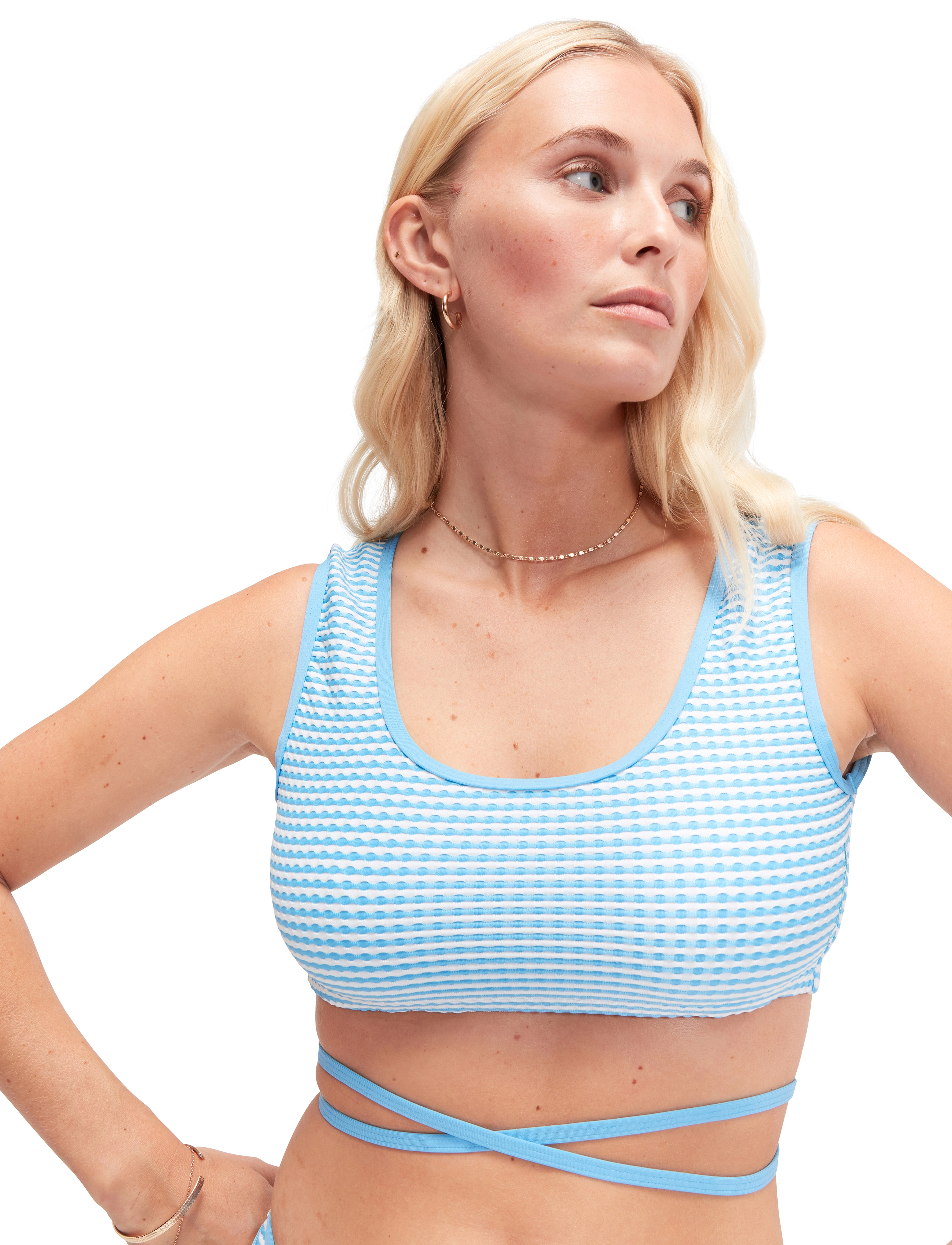 Speedo - GINGHAM WRAP CROP TOP - laveste priser - blue - 4