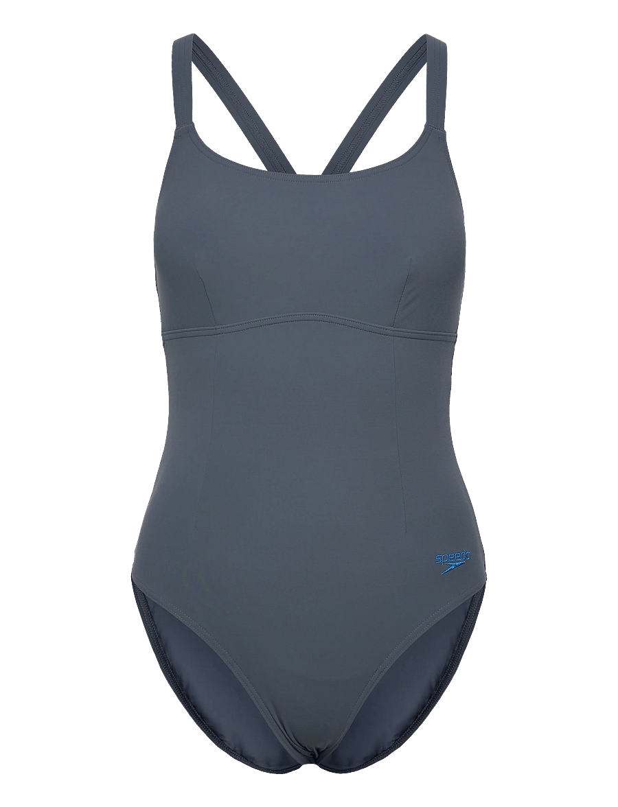 Speedo - Womens Shaping Crossback Swimsuit - sportiska stila peldkostīmi - grey - 0