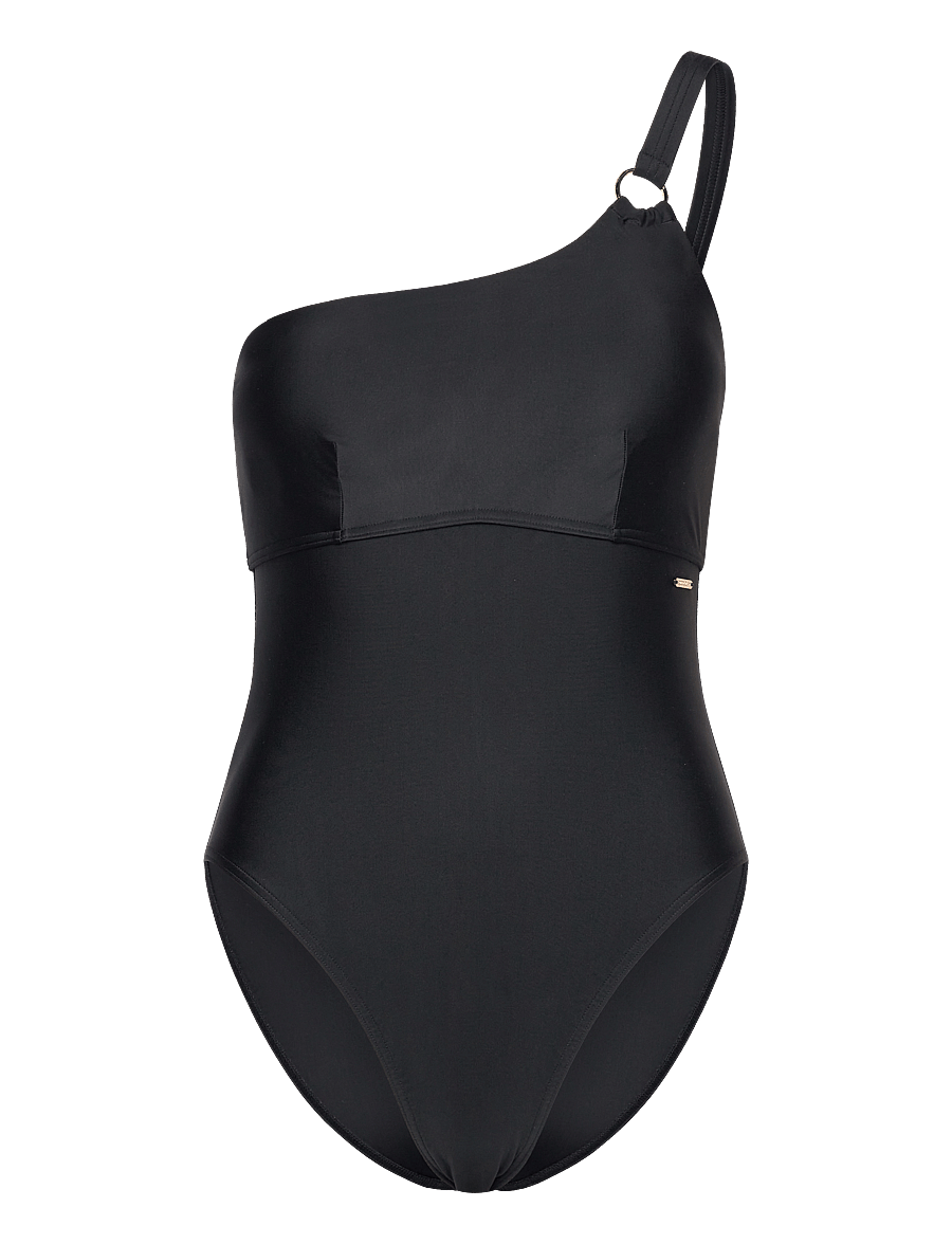 Speedo - Womens Shaping Asymmetric 1 Piece - sportiga badkläder - black - 1