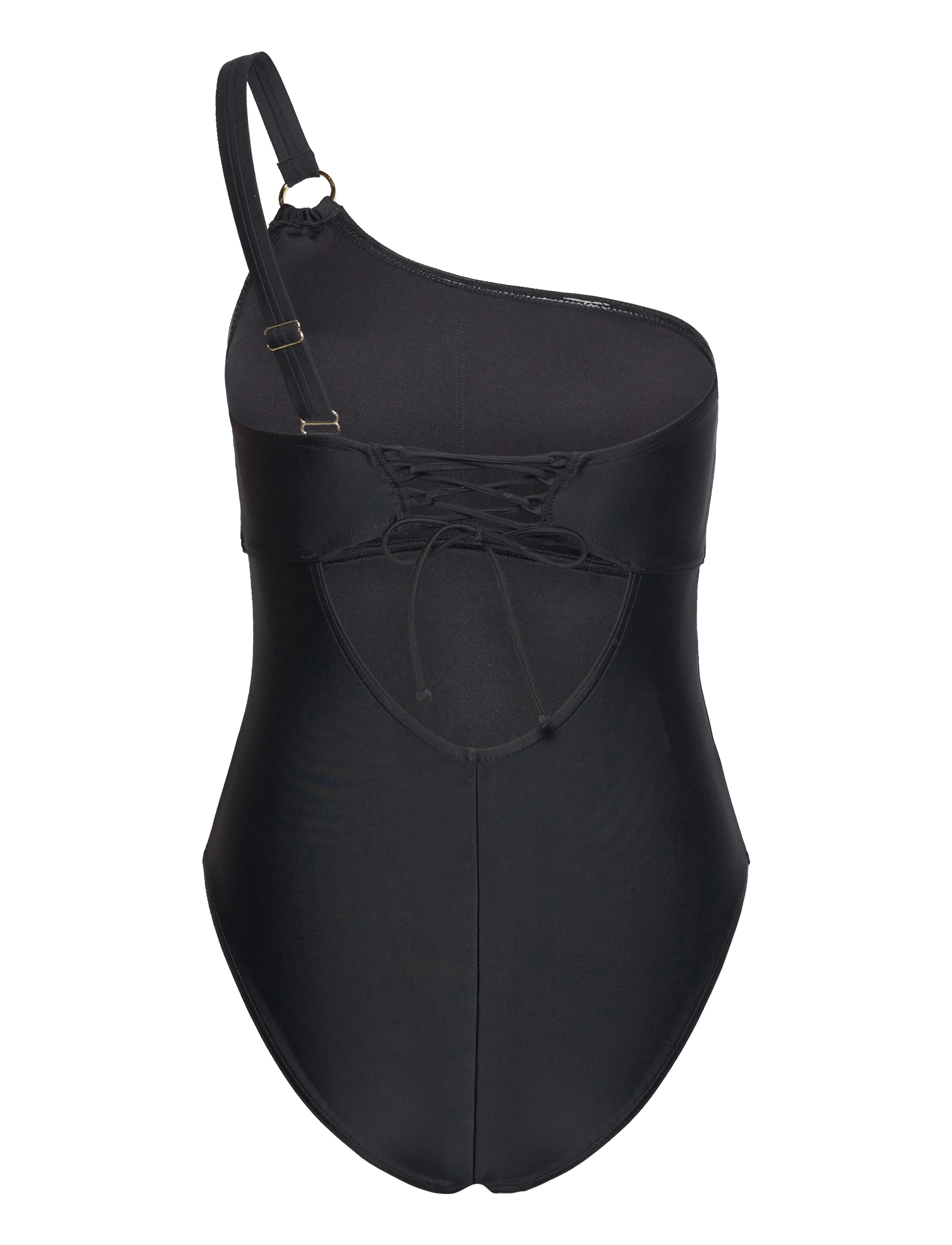 Speedo - Womens Shaping Asymmetric 1 Piece - sportiga badkläder - black - 2