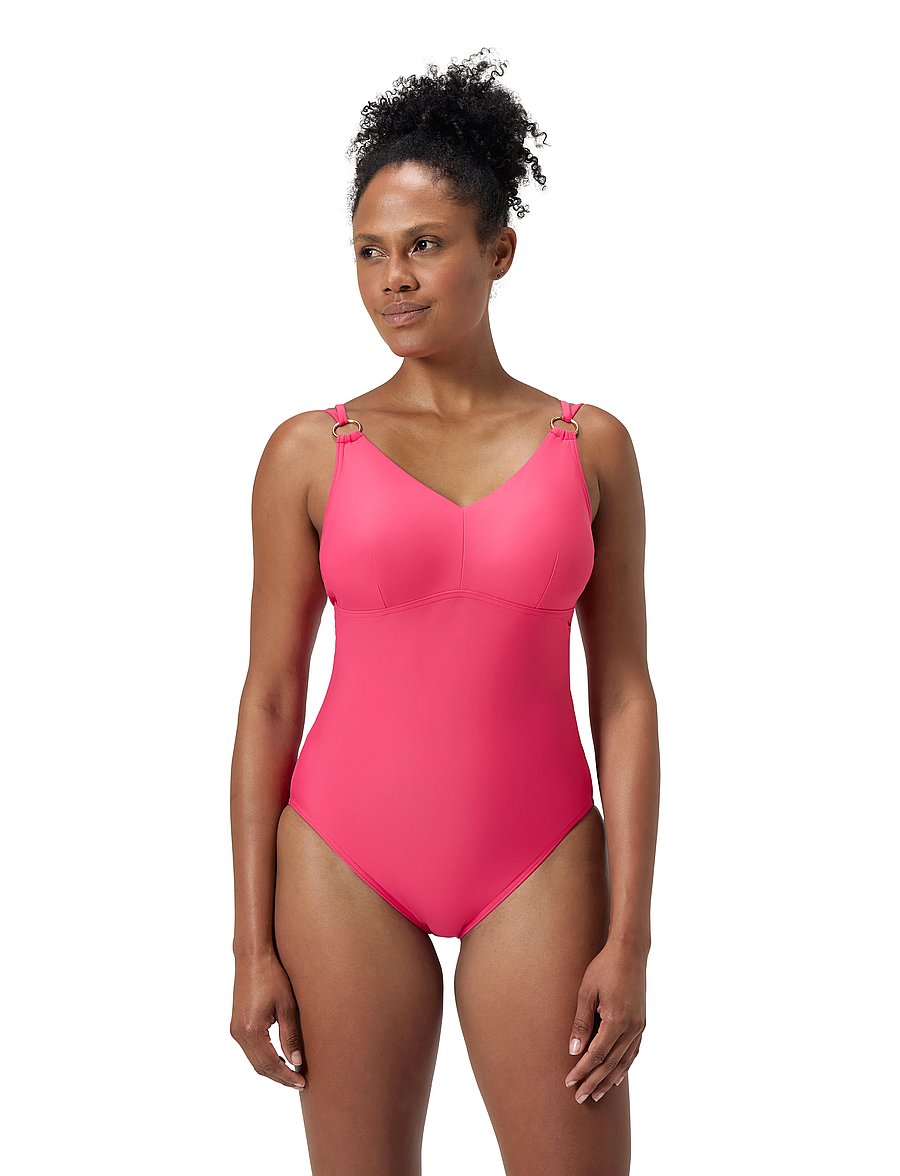 Speedo - Womens Shaping Strappy 1 Piece - dark pink - 0