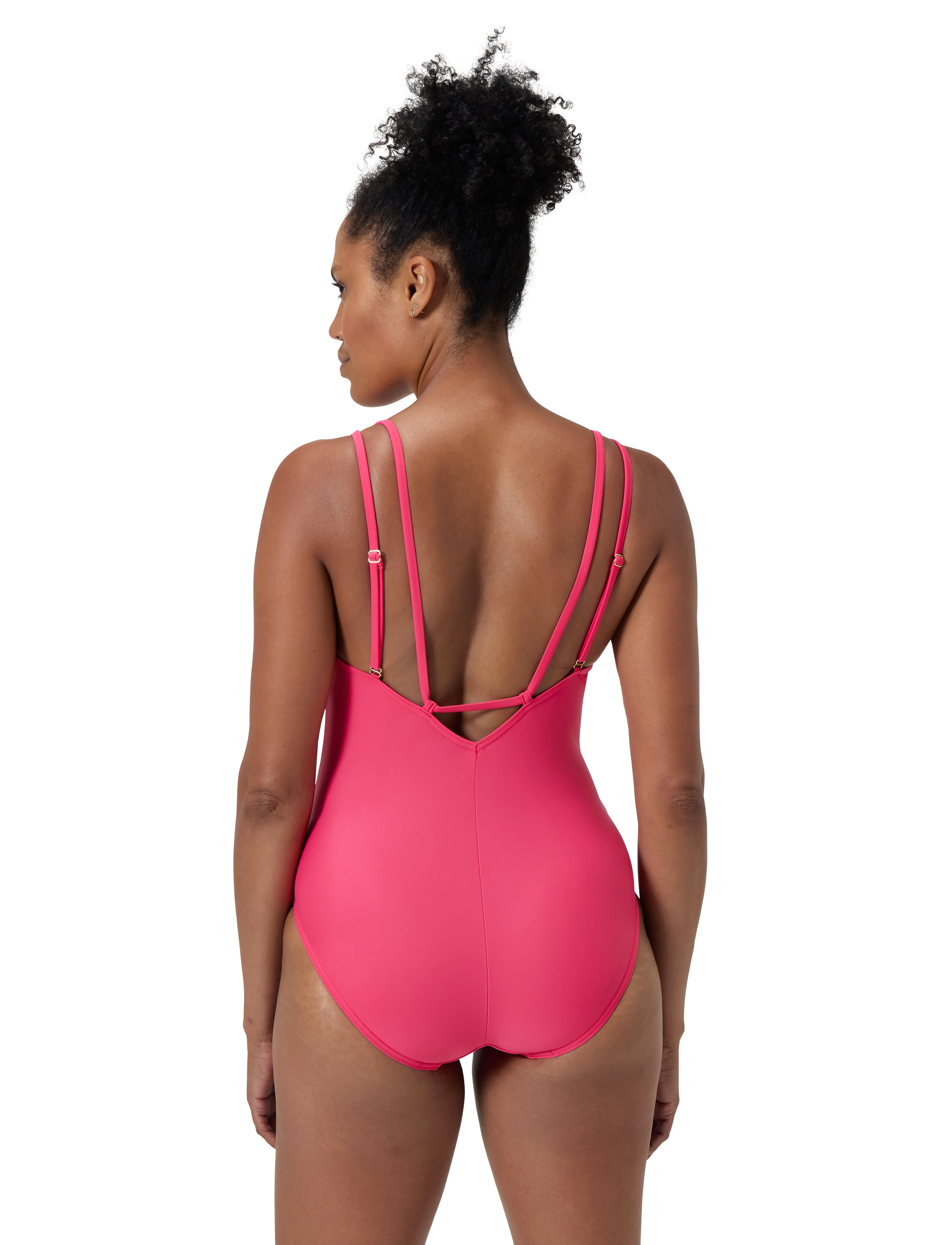 Speedo - Womens Shaping Strappy 1 Piece - kleidung - dark pink - 4