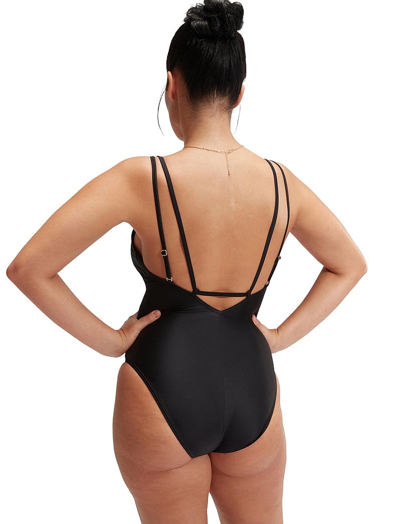 Speedo - Womens Shaping Strappy 1 Piece - sportiga badkläder - black - 4
