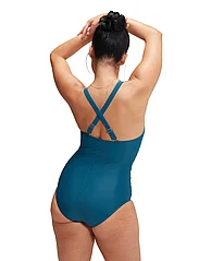 Speedo - Womens Shaping V Neck 1 Piece - swimsuits - green - 4