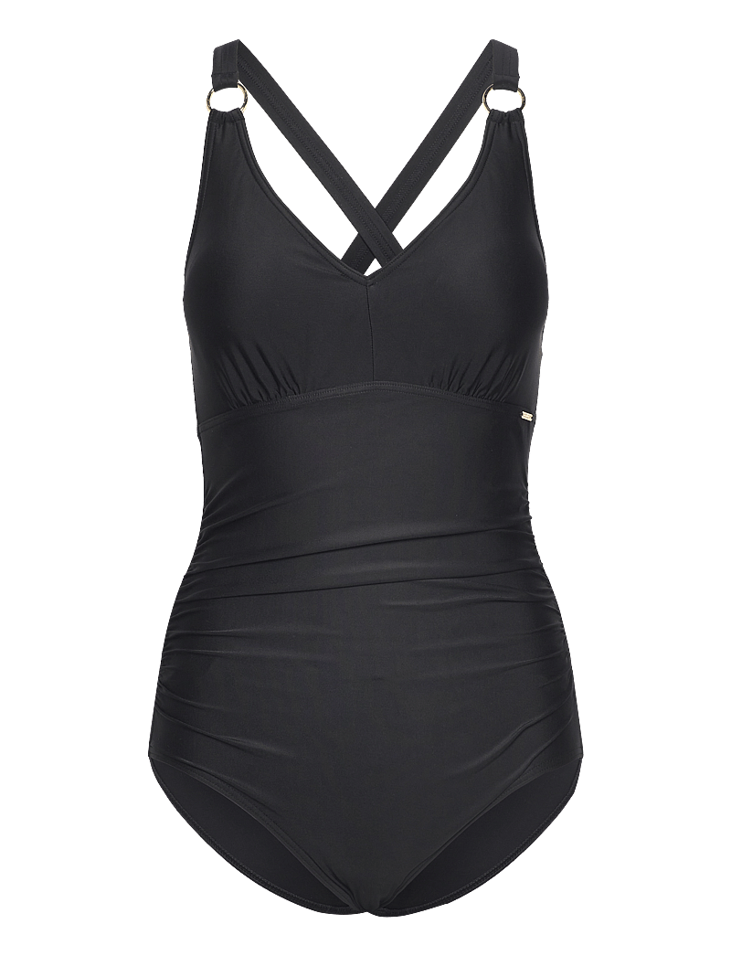 Speedo - Womens Shaping V Neck 1 Piece - ujumistrikood - black - 1