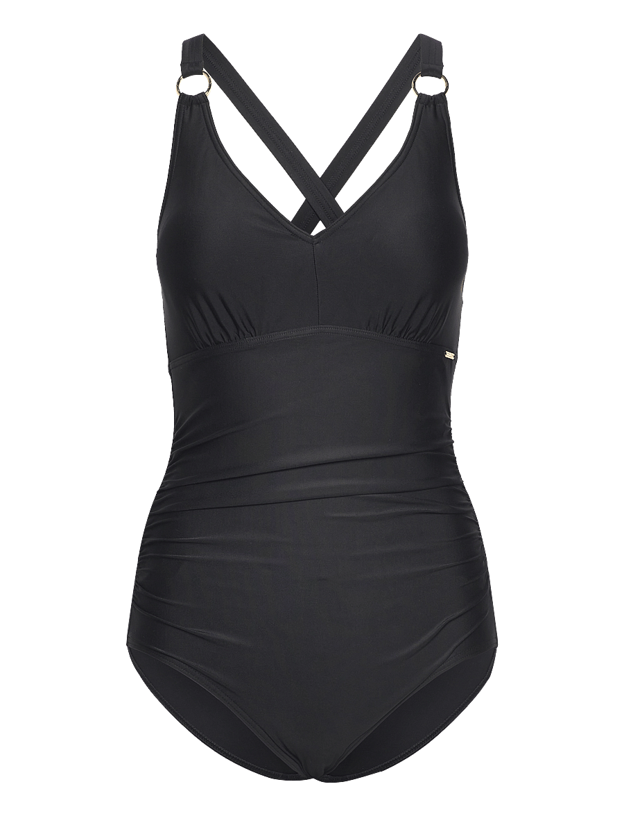 Speedo - Womens Shaping V Neck 1 Piece - black - 1