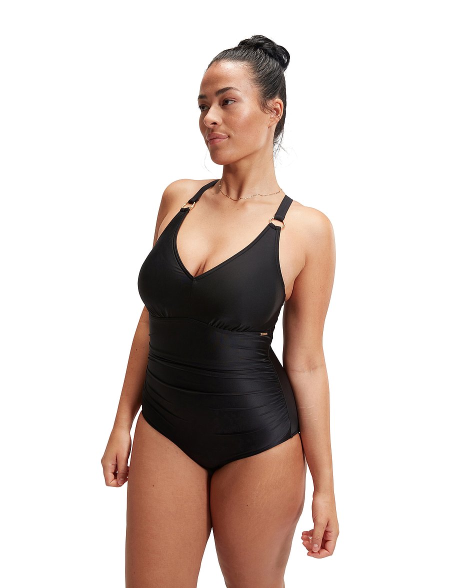 Speedo - Womens Shaping V Neck 1 Piece - black - 3