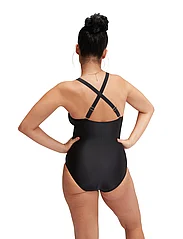 Speedo - Womens Shaping V Neck 1 Piece - swimsuits - black - 4