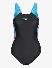 Speedo - Womens Colourblock Splice Muscleback - swimsuits - black/purple - 0