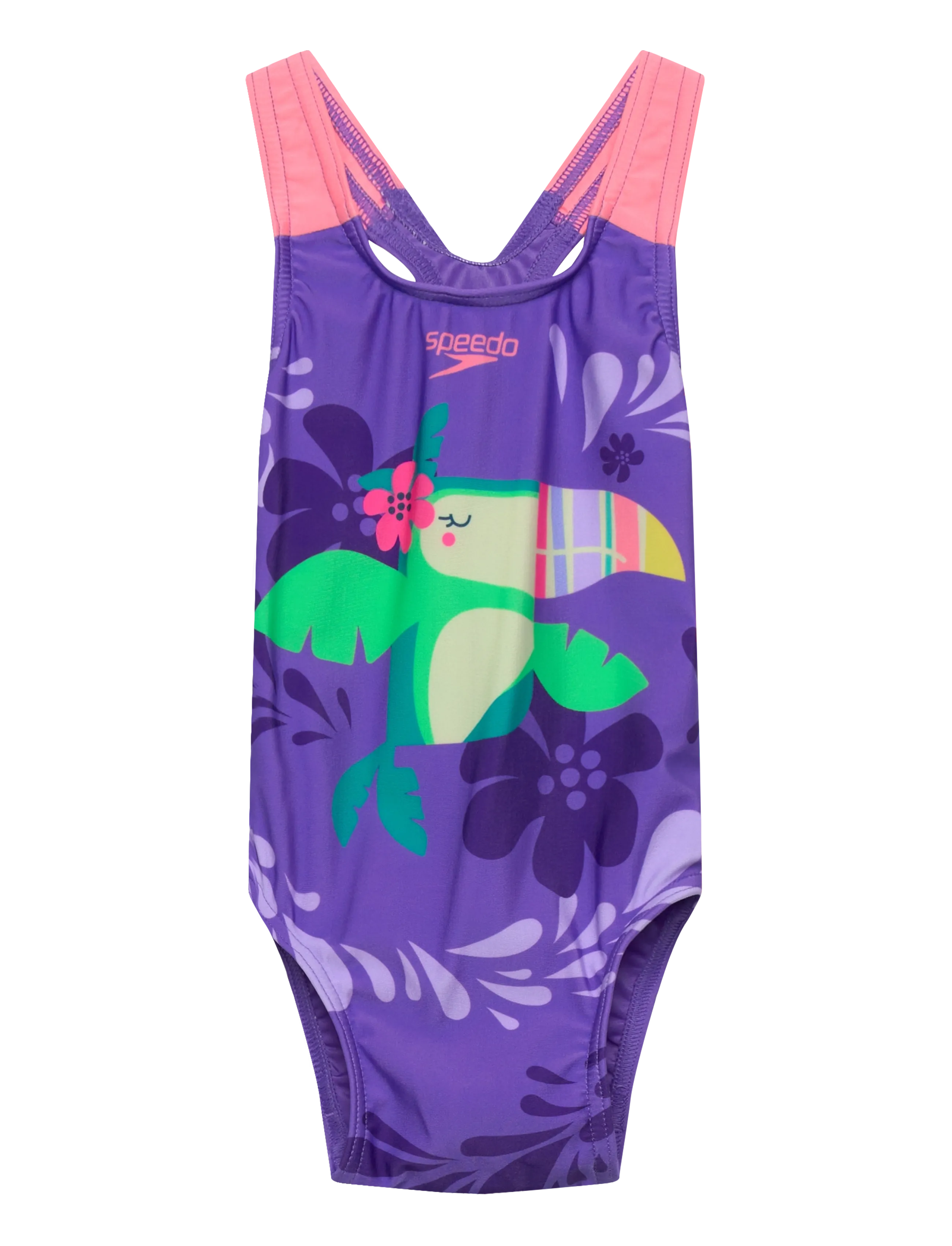 Speedo Girls Digital Printed Swimsuit, 2, Purple, Sport Badetøj > Sport Swimsuits, Dame