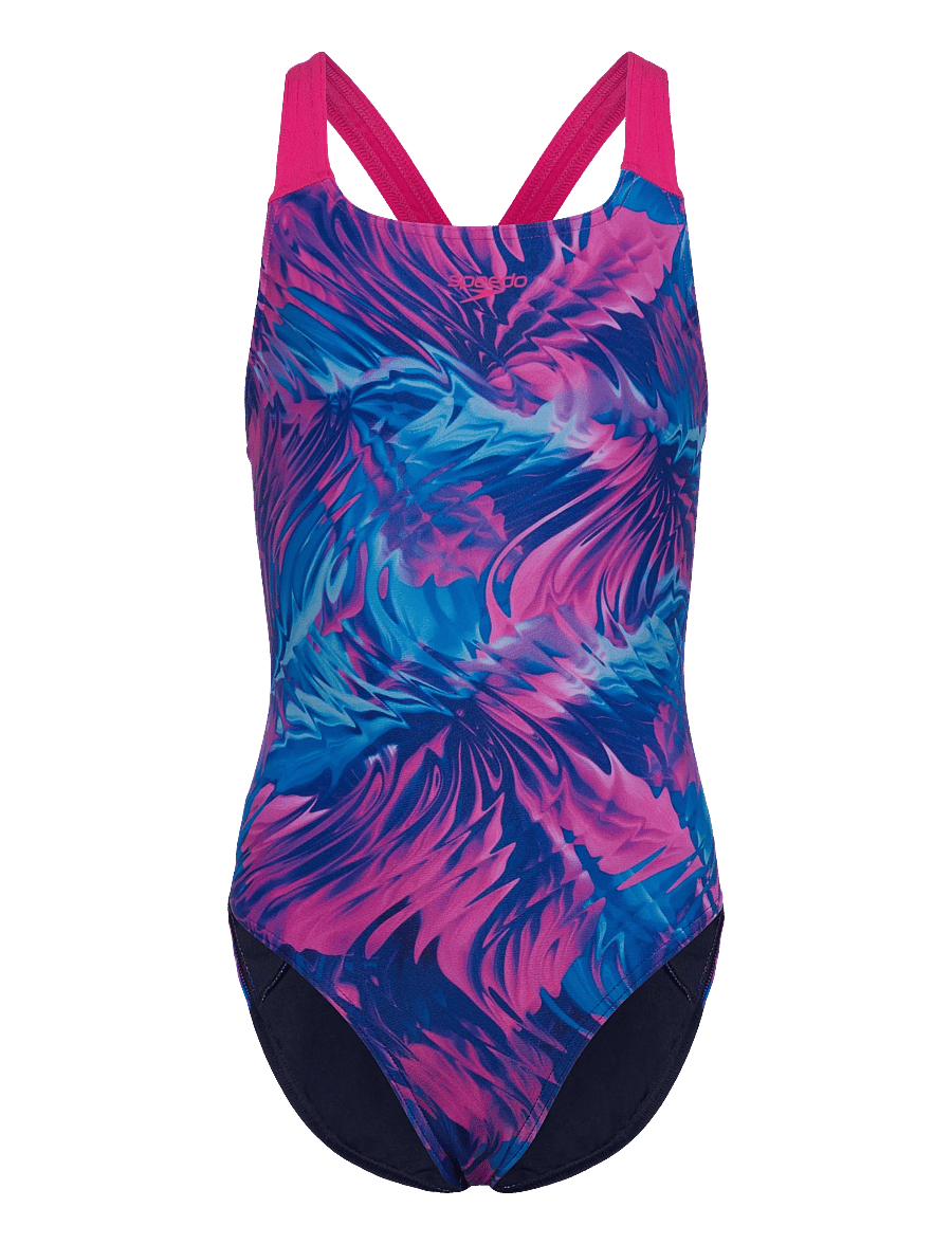 Speedo - Print Powerback One Piece - badeanzüge - margarita pink/peacoat - 0