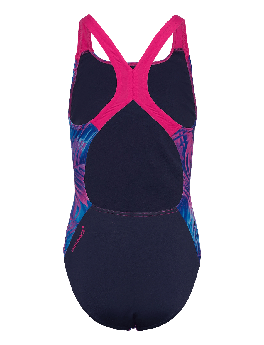 Speedo - Print Powerback One Piece - badeanzüge - margarita pink/peacoat - 1