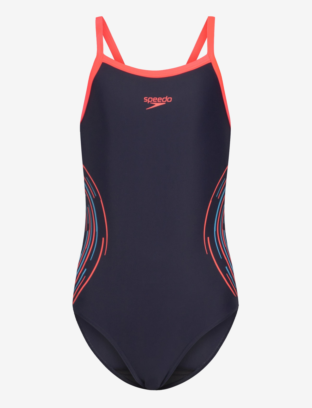 Speedo - Girls Plastisol Placement Thinstrap Muscleback - sportiga badkläder - navy/red - 0