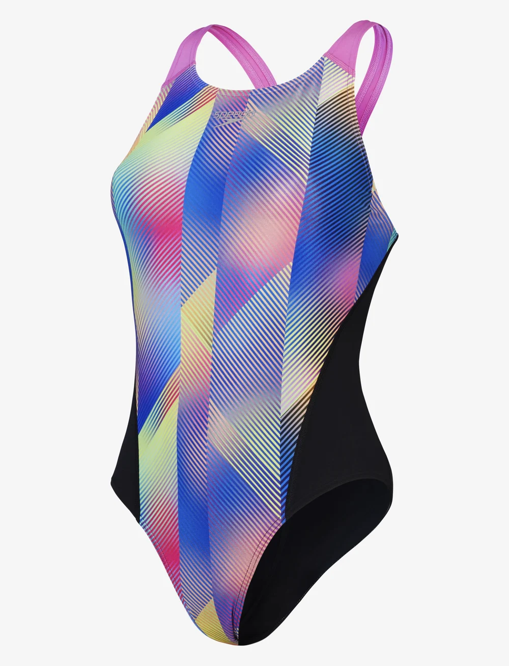 Speedo - Womens Allover Digital Recordbreaker - sportiga badkläder - black/pink - 1