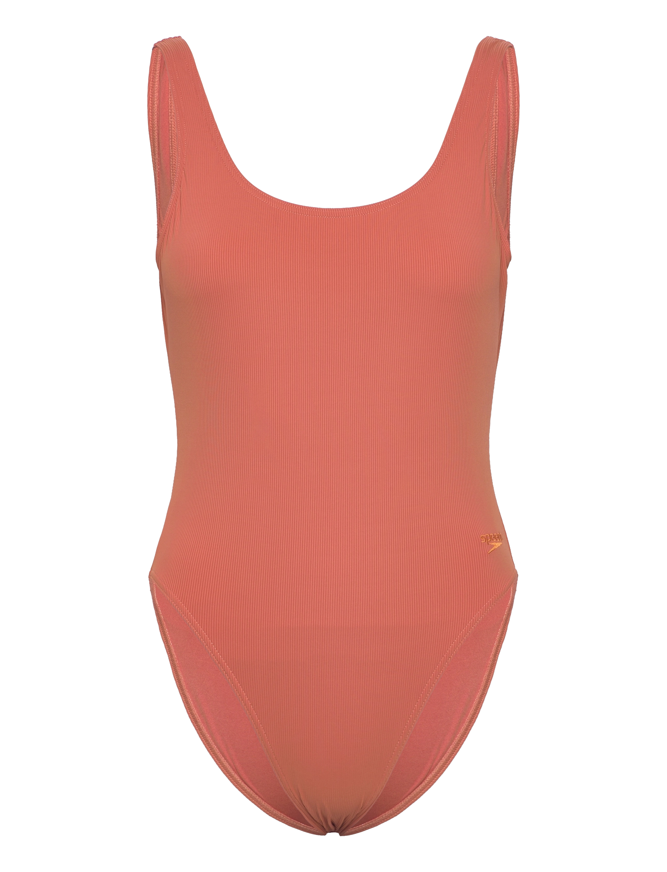 Speedo Womens Textured Deep U-Back - Kleding - BROWN/ORANGE / orange
