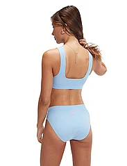 Speedo - Womens Textured Deep U-Back 2PC - bikini sets - blue - 4