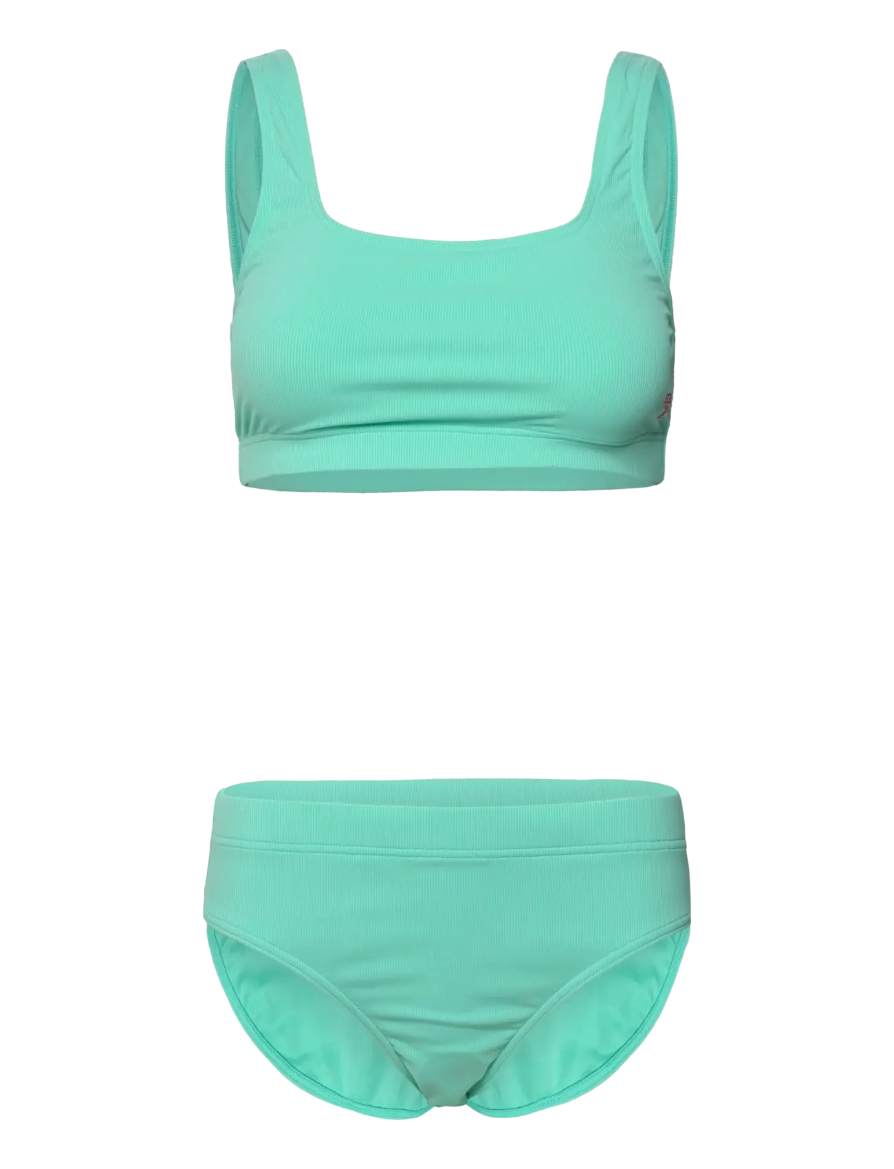Speedo Womens Textured Deep U-Back 2Pc, 36, Bikinis, Blau - Bikini Sets, Frauen