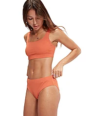 Speedo - Womens Textured Deep U-Back 2PC - bikinio komplektai - brown/orange - 2