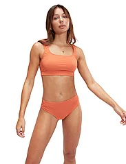 Speedo - Womens Textured Deep U-Back 2PC - bikinis - brown/orange - 4