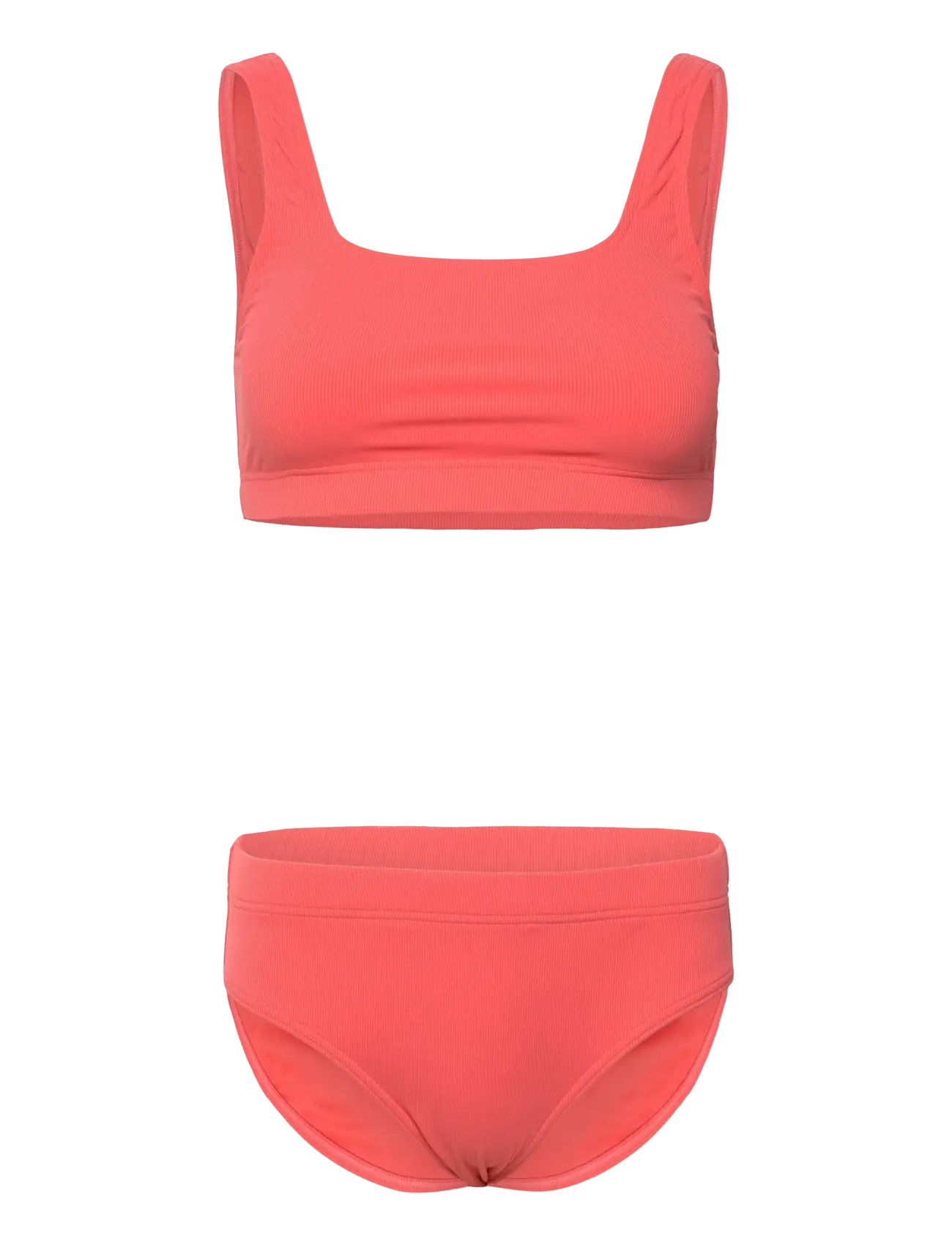 Speedo Womens Textured Deep U-Back 2Pc, 34, Bikinis, Koralle - Bikini Sets, Frauen