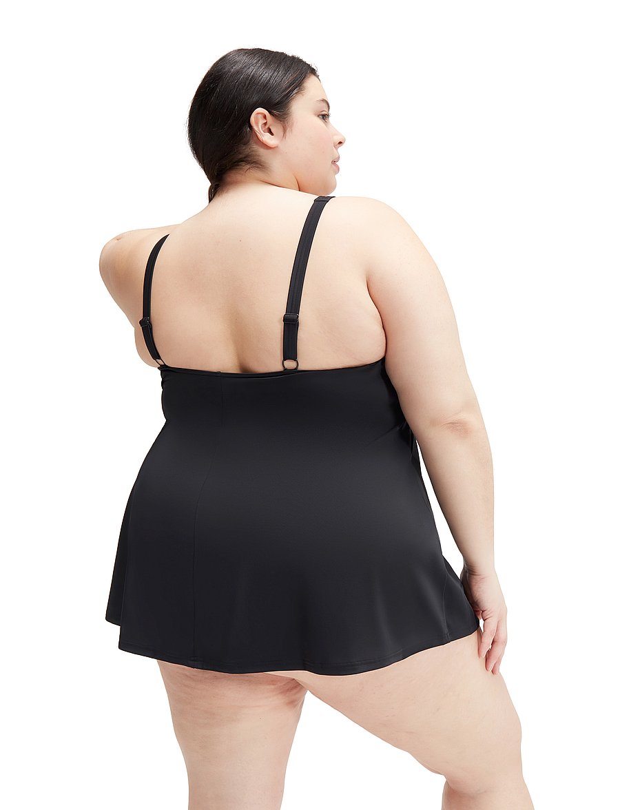 Speedo - Womens Swim Dress (+) - sportsbadetøj - black - 4