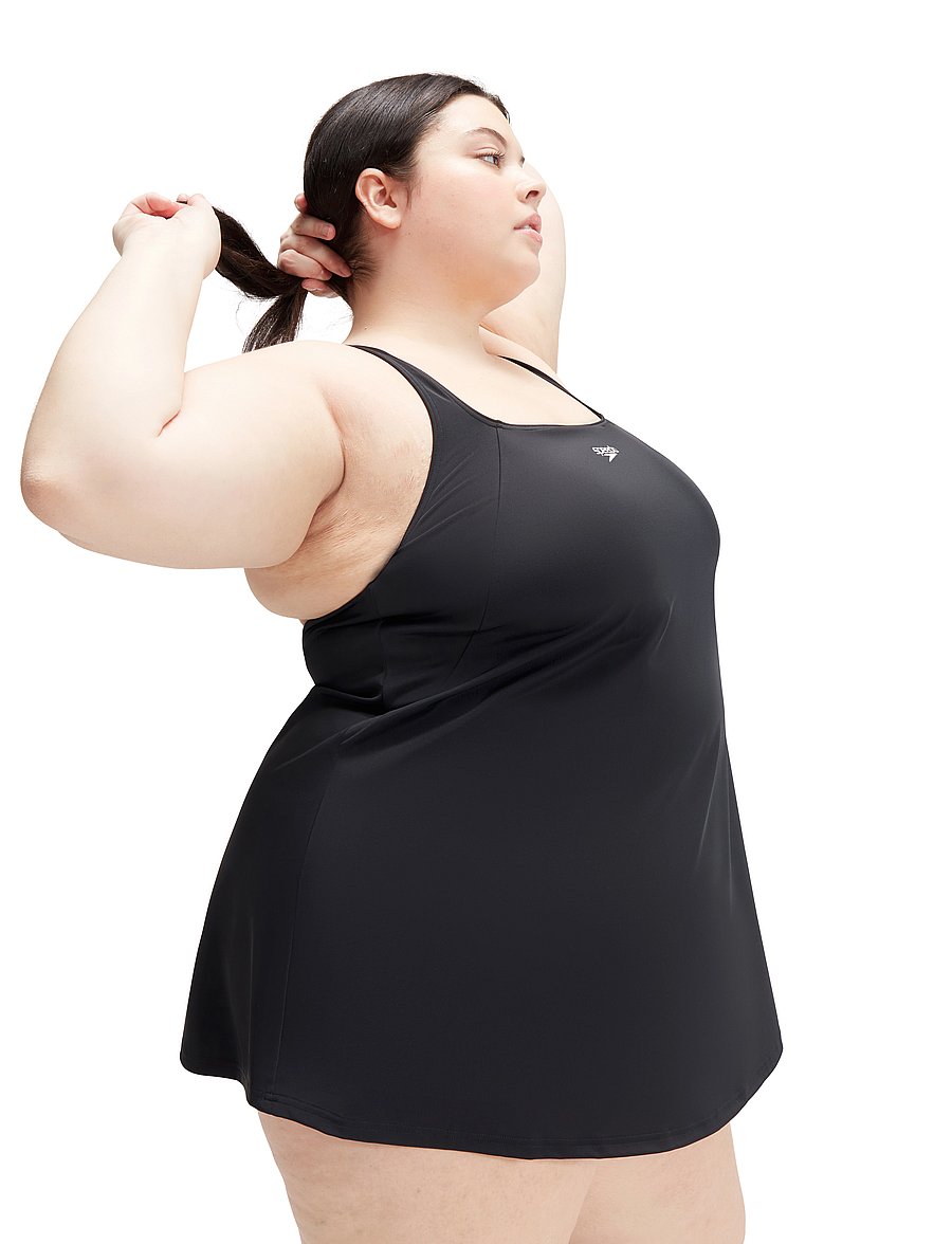 Speedo - Womens Swim Dress (+) - sportsbadetøj - black - 5