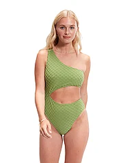 Speedo - TERRY ASYM CUT OUT 1 PC - swimsuits - moss green - 3