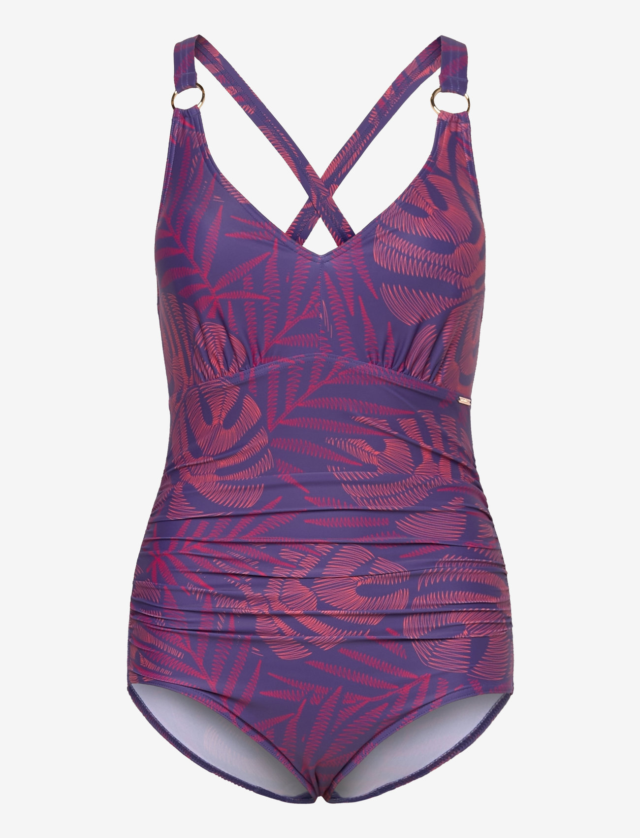 Speedo - Womens Shaping Printed V Neck 1 Piece - maillots 1 pièce - blue - 0
