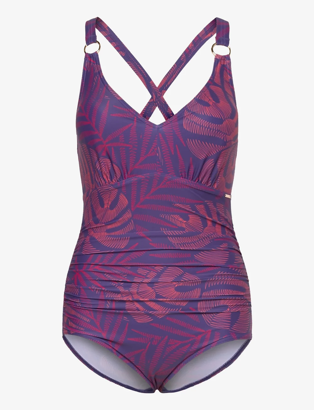 Speedo - Womens Shaping Printed V Neck 1 Piece - sport-bademode - blue - 0