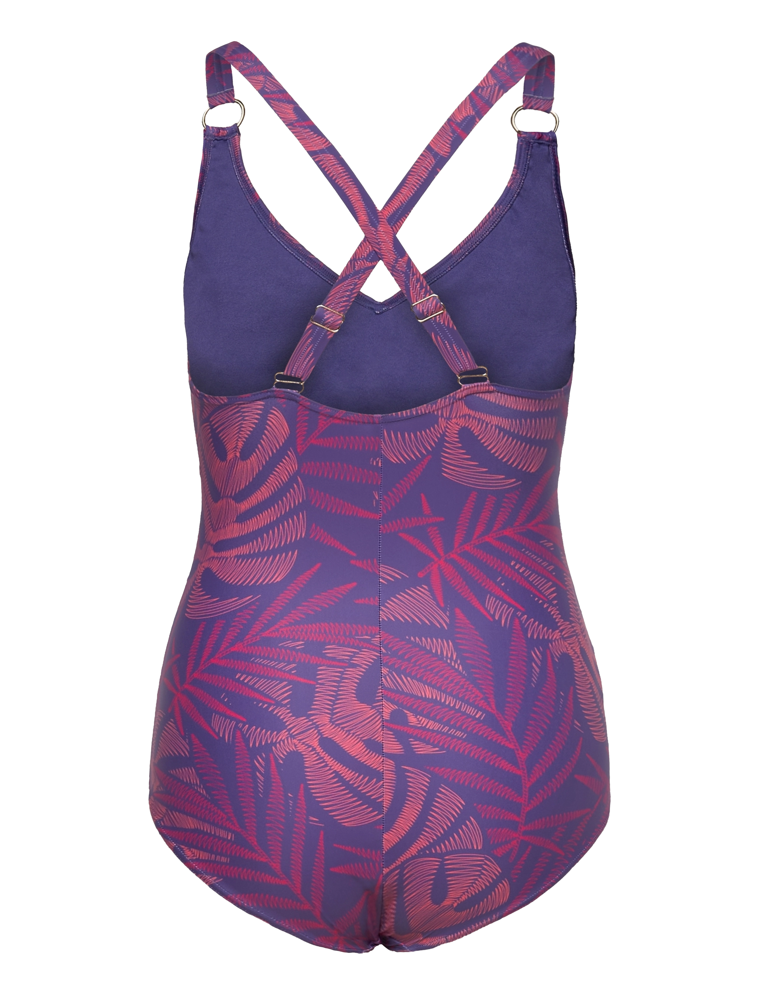 Speedo - Womens Shaping Printed V Neck 1 Piece - sportiska stila peldkostīmi - blue - 1
