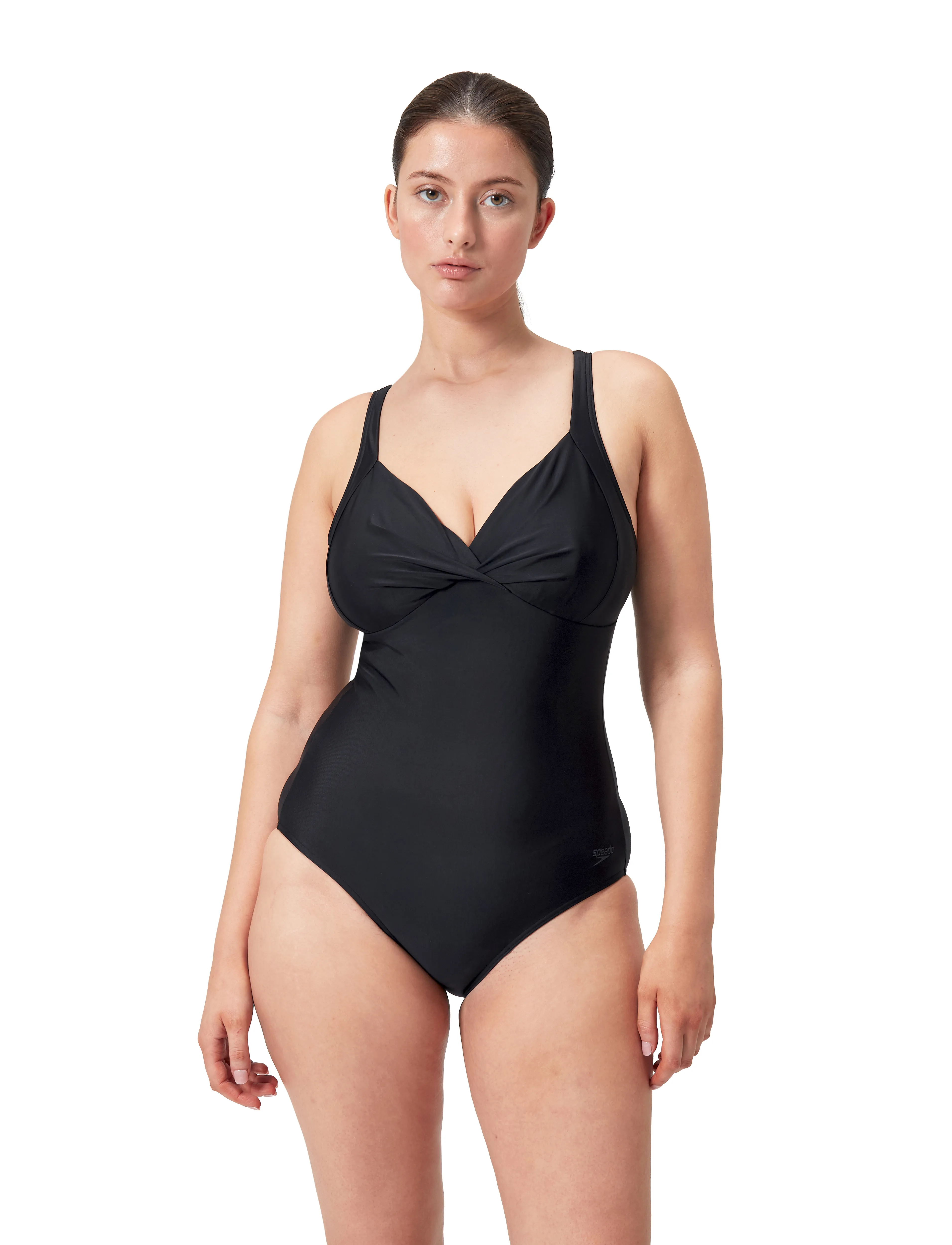 Speedo - Solid Cross Knot Swimsuit - sport-bademode - black - 3