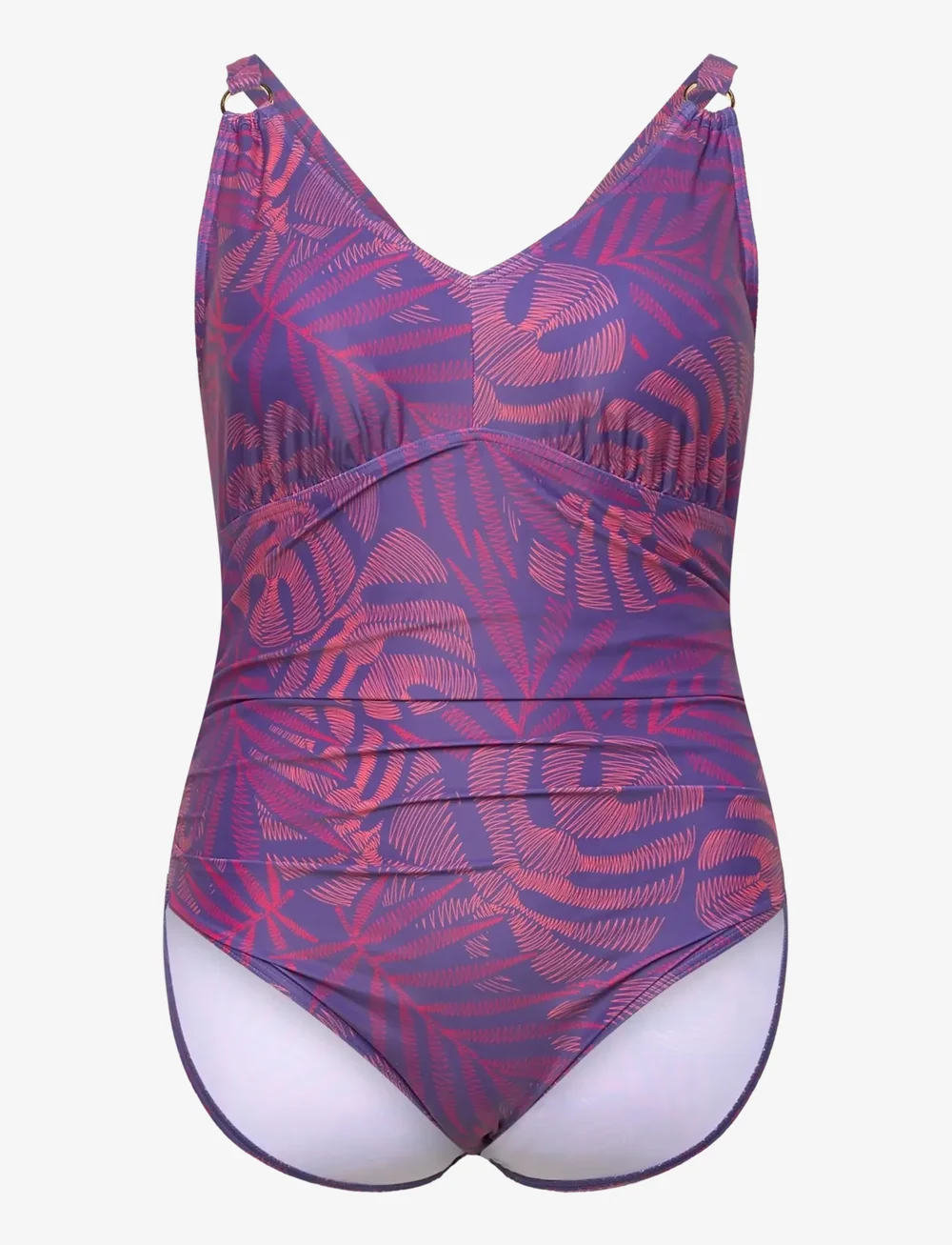 Speedo - Womens Shaping Printed V Neck 1 Piece (+) - sportsbadetøj - blue - 0
