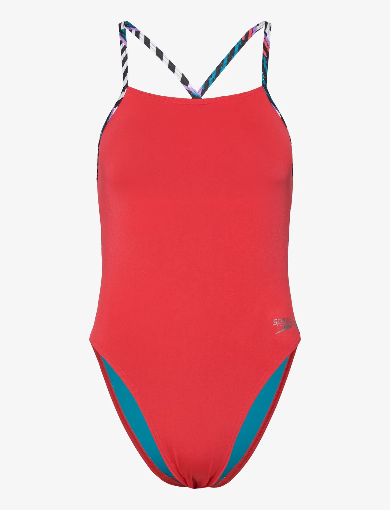 Speedo - Womens Solid Lattice Tie-Back - maudymosi kostiumėliai - red/blue - 0