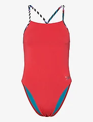 Speedo - Womens Solid Lattice Tie-Back - badeanzüge - red/blue - 0