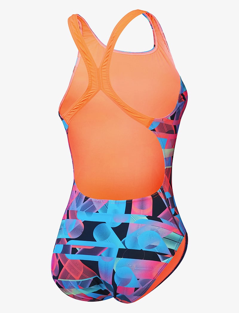 Speedo - Womens Allover Digital Powerback - sportsbadetøj - black/red - 2