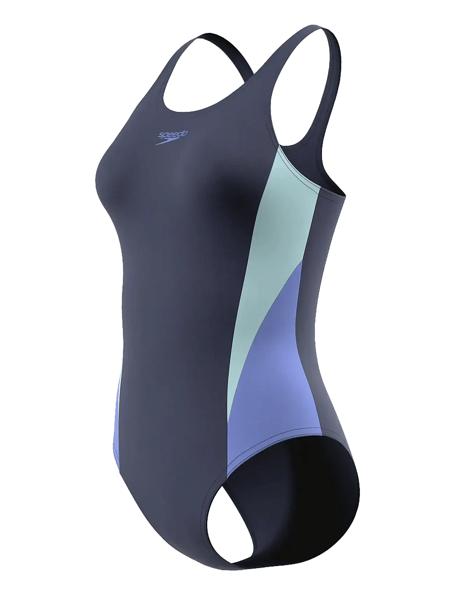 Speedo - Colourblock Splice Muscleback Swimsuit - sportsbadetøj - peacoat/glacier blue/moonlight lavender - 1