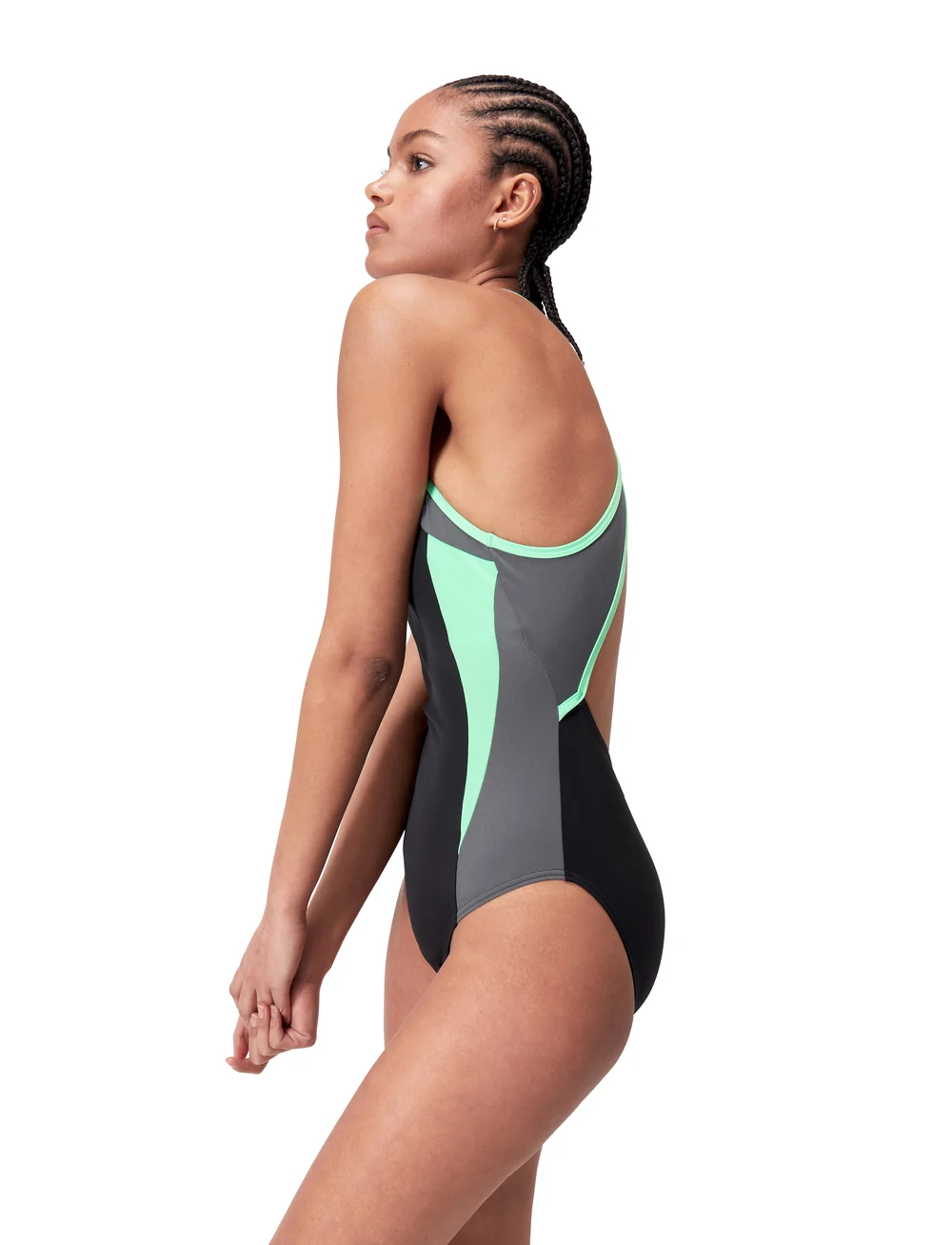 Speedo Womens High Neck Splice Cross Back Swimsuit Badeanzuge Boozt