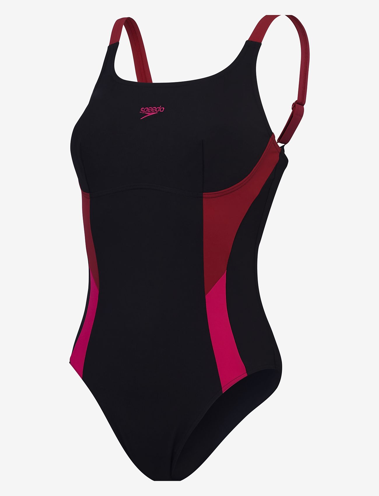 Speedo - Womens Shaping Solid Splice Swimsuit - black - 0
