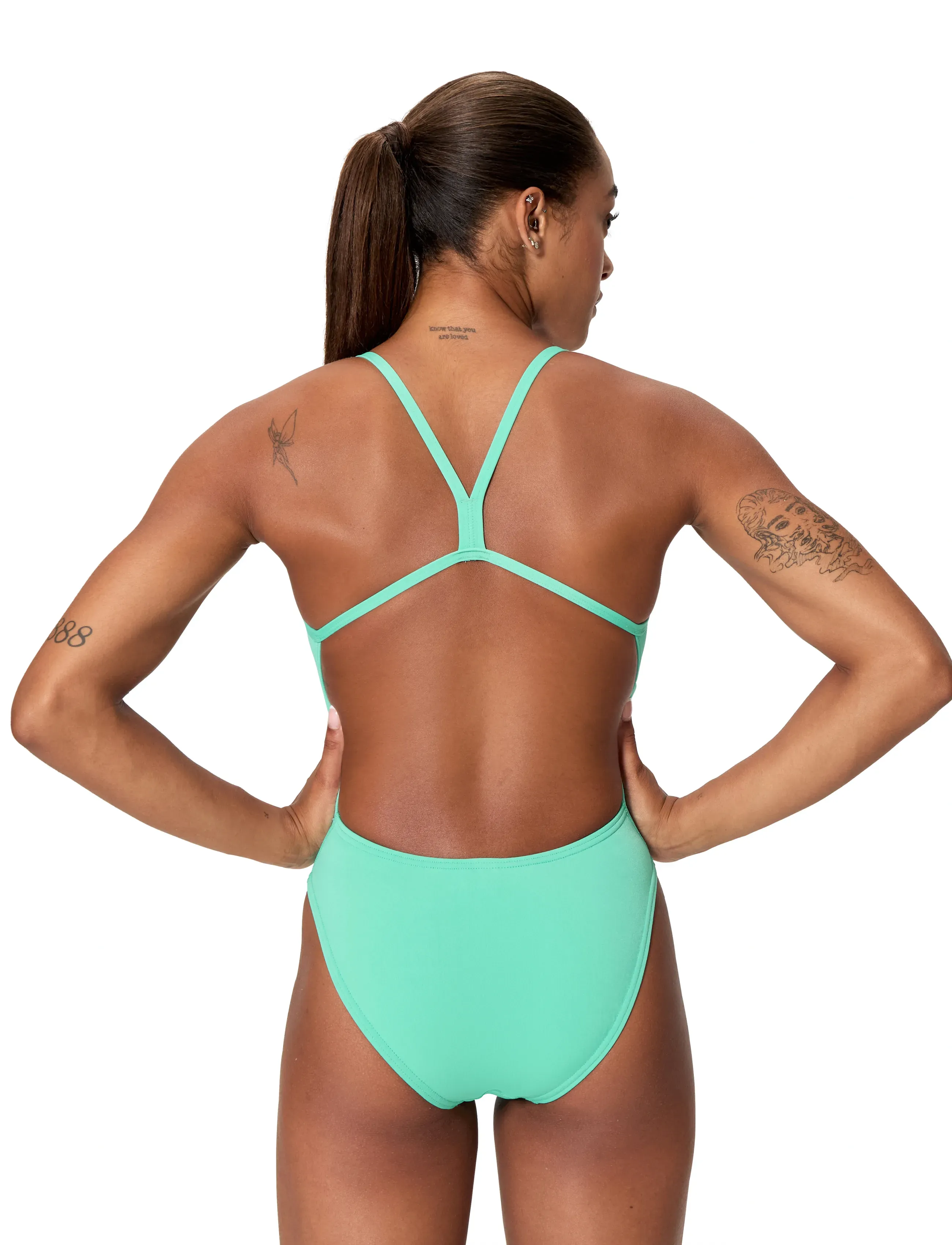 Speedo - Female Solid V-Back 2.0 - ujumistrikood - aqua breeze - 4