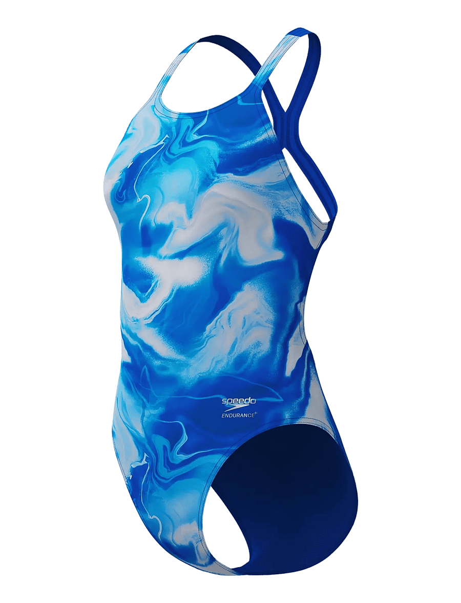 Speedo - FL Printed PowerBack - spordi ujumisriided - blue - 3