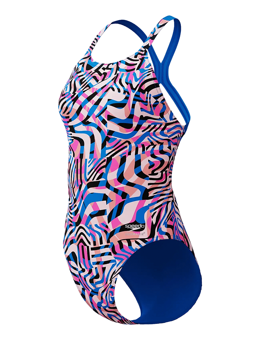 Speedo - FL Printed PowerBack - sportsbadetøj - blue/pink - 3