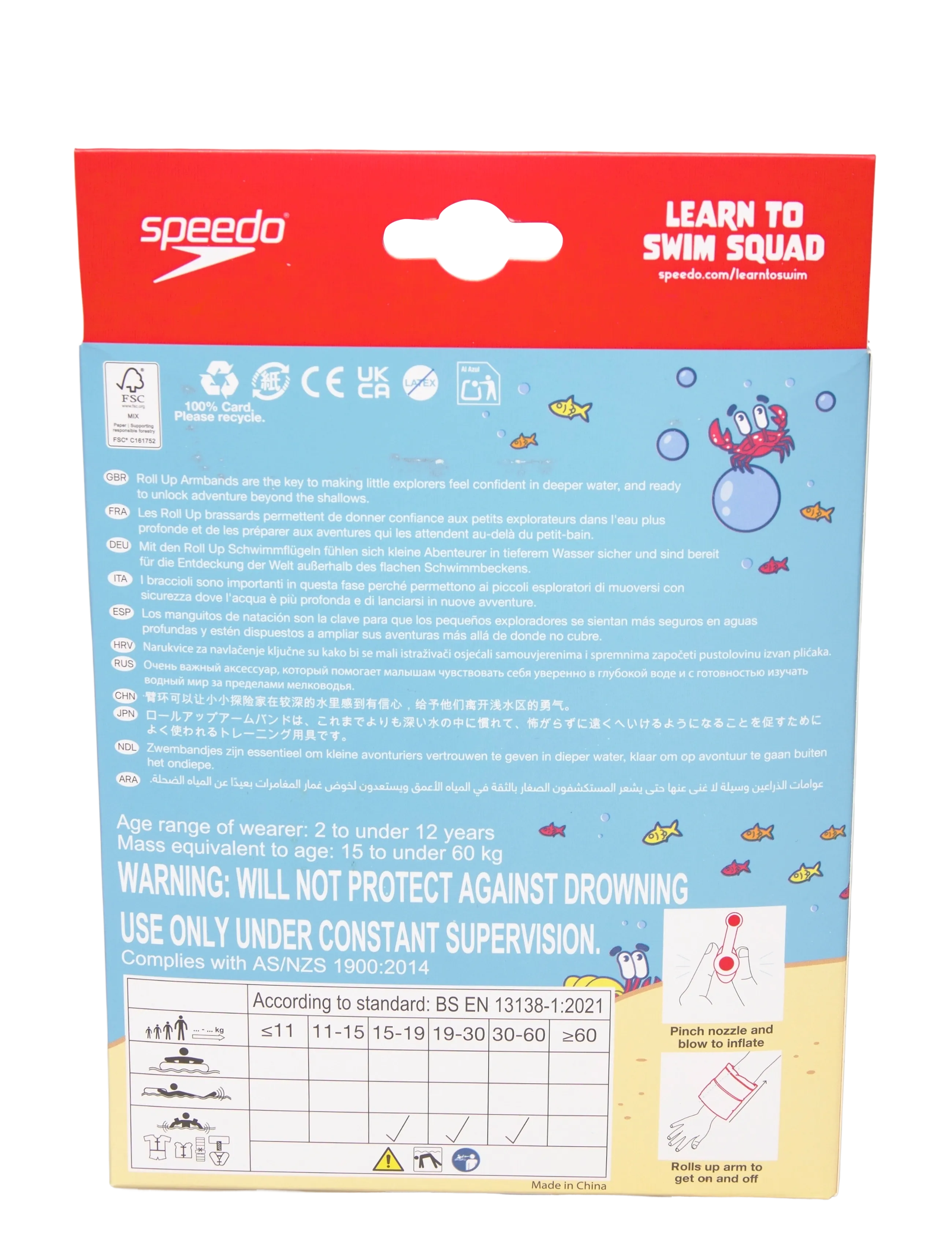 Speedo - Junior Roll Up Armbands - schwimmringe & luftmatratzen - orange - 1